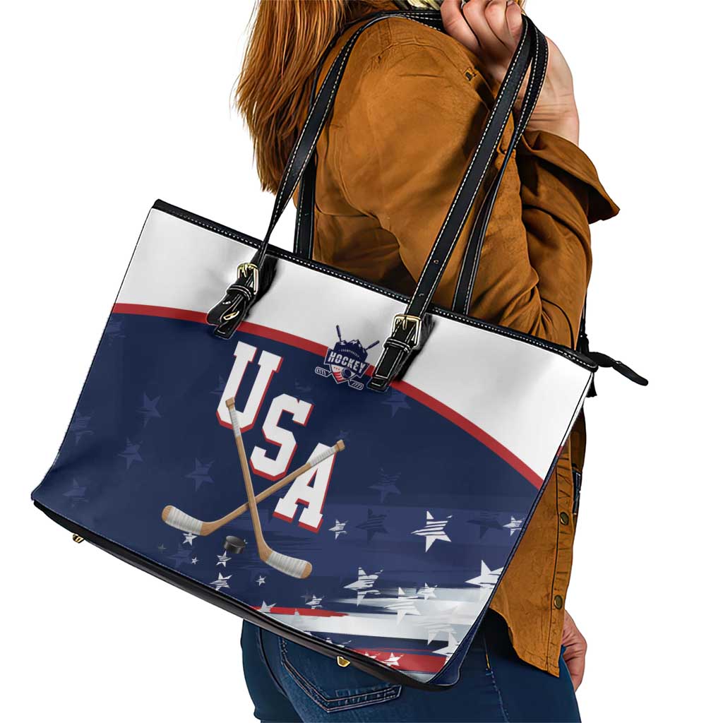 USA Ice Hockey Leather Tote Bag American Power 2026 Edition