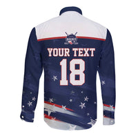 Custom USA Ice Hockey Long Sleeve Button Shirt American Power 2026 Edition