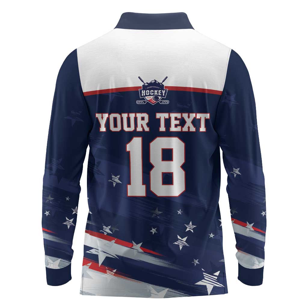 Custom USA Ice Hockey Long Sleeve Polo Shirt American Power 2026 Edition