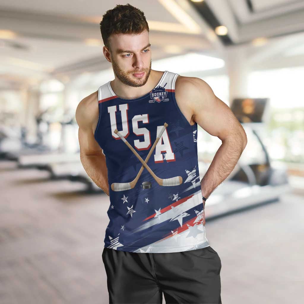 Custom USA Ice Hockey Men Tank Top American Power 2026 Edition
