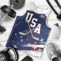 Custom USA Ice Hockey Men Tank Top American Power 2026 Edition
