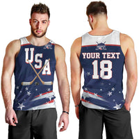Custom USA Ice Hockey Men Tank Top American Power 2026 Edition