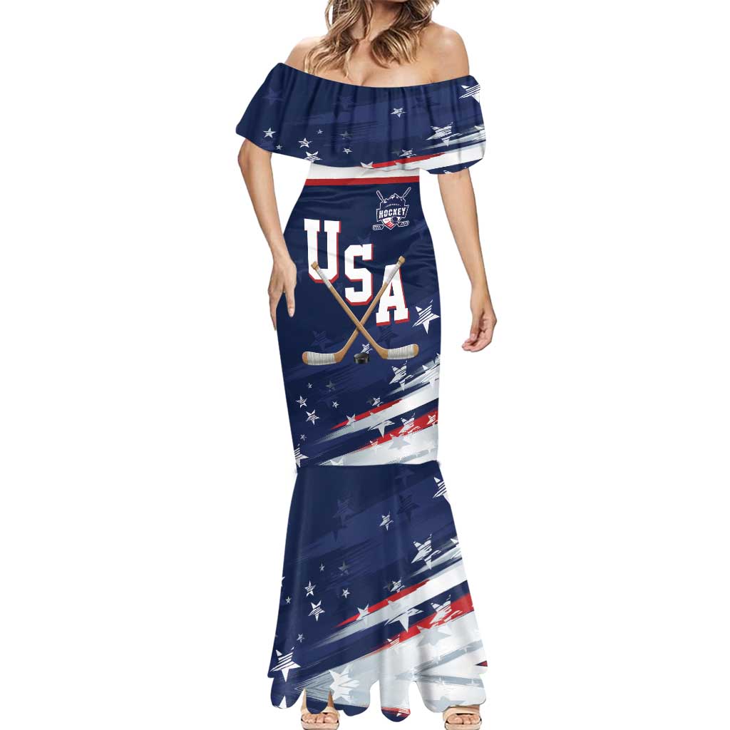 Custom USA Ice Hockey Mermaid Dress American Power 2026 Edition