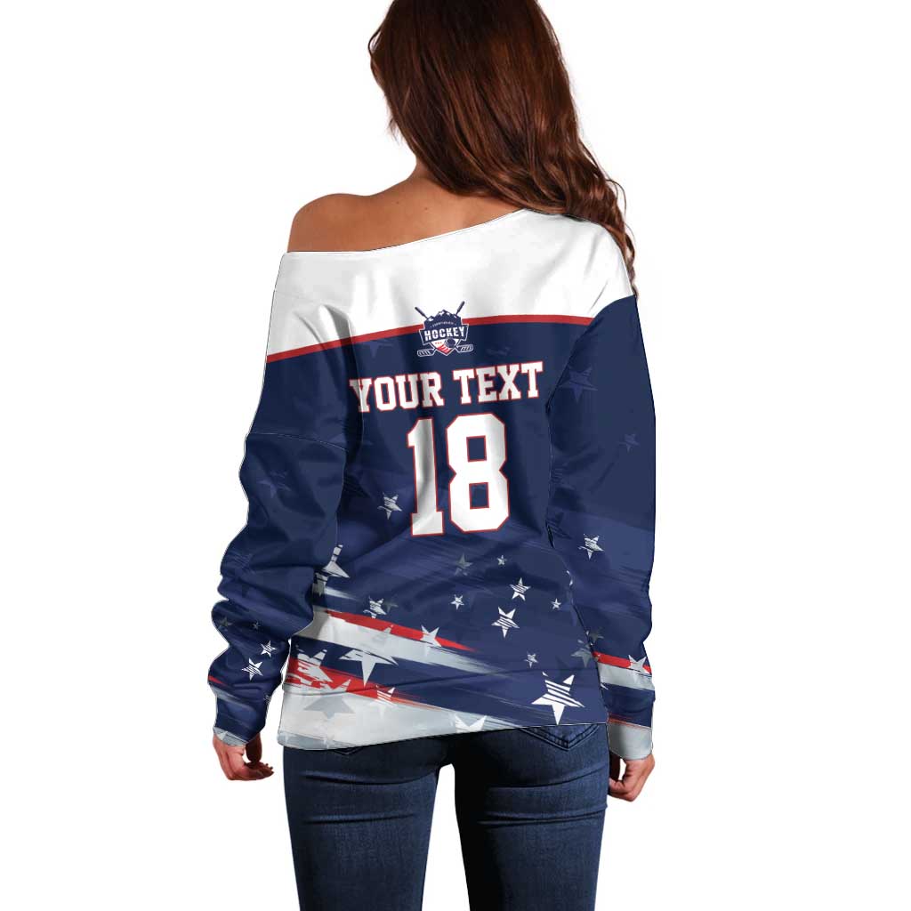Custom USA Ice Hockey Off Shoulder Sweater American Power 2026 Edition