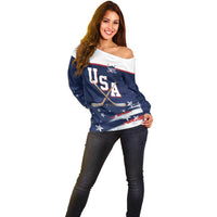 Custom USA Ice Hockey Off Shoulder Sweater American Power 2026 Edition