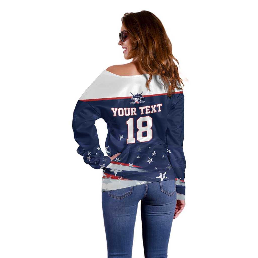 Custom USA Ice Hockey Off Shoulder Sweater American Power 2026 Edition