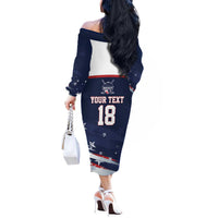 Custom USA Ice Hockey Off The Shoulder Long Sleeve Dress American Power 2026 Edition