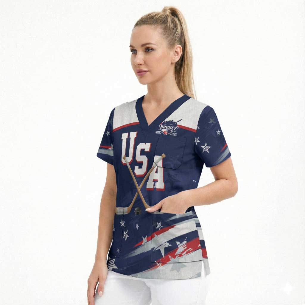 Custom USA Ice Hockey Scrub Top American Power 2026 Edition