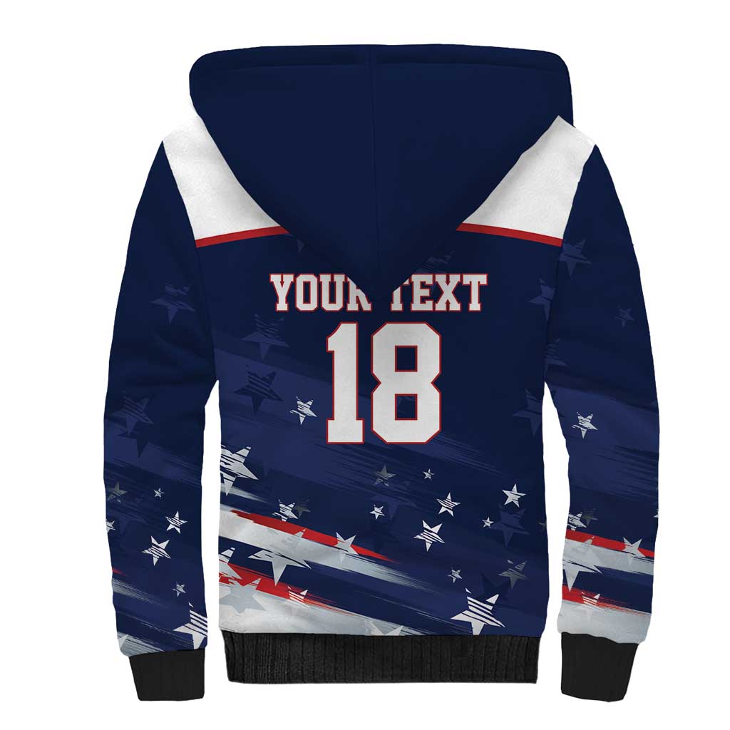 Custom USA Ice Hockey Sherpa Hoodie American Power 2026 Edition