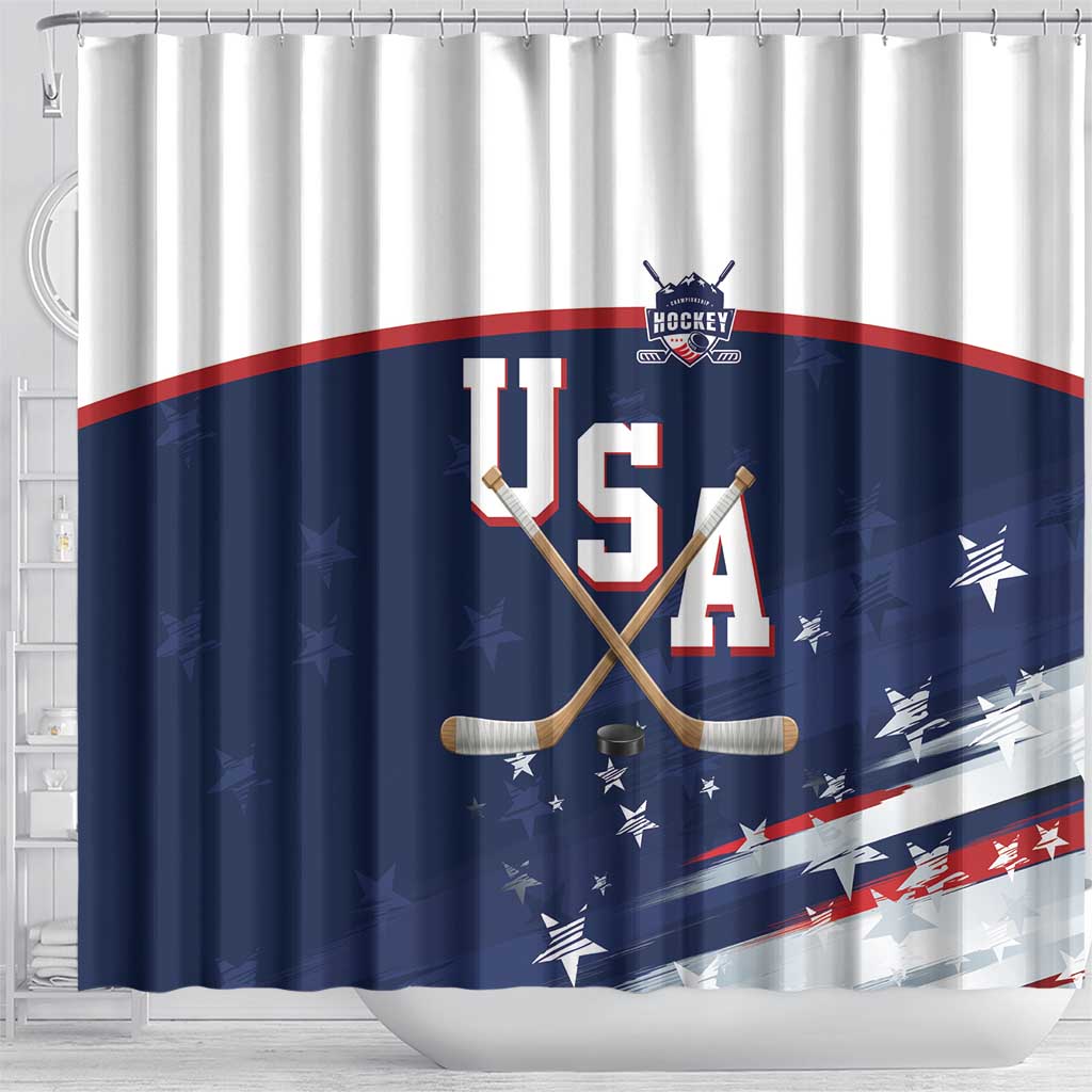 USA Ice Hockey Shower Curtain American Power 2026 Edition