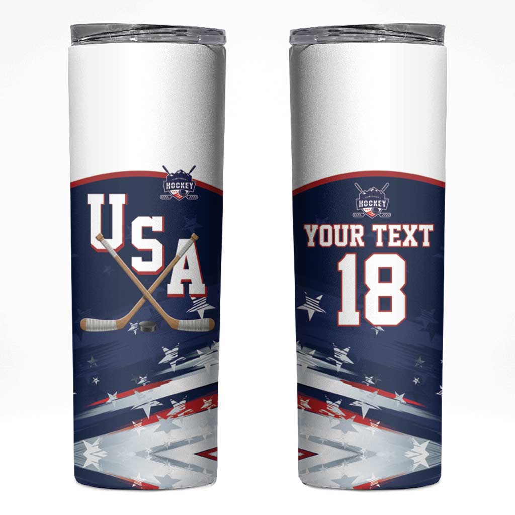 Custom USA Ice Hockey Skinny Tumbler American Power 2026 Edition