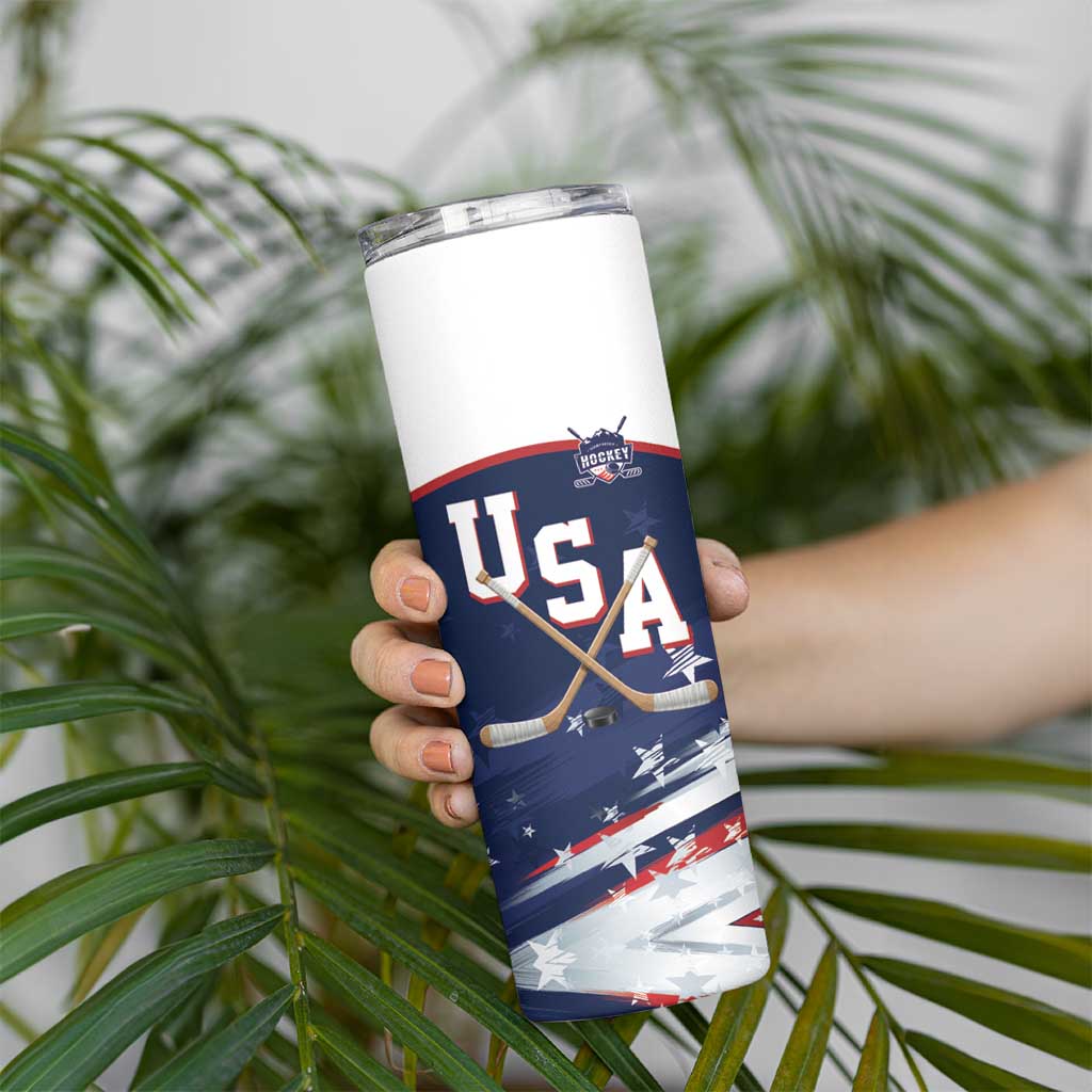 Custom USA Ice Hockey Skinny Tumbler American Power 2026 Edition