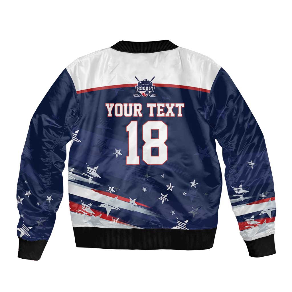 Custom USA Ice Hockey Sleeve Zip Bomber Jacket American Power 2026 Edition