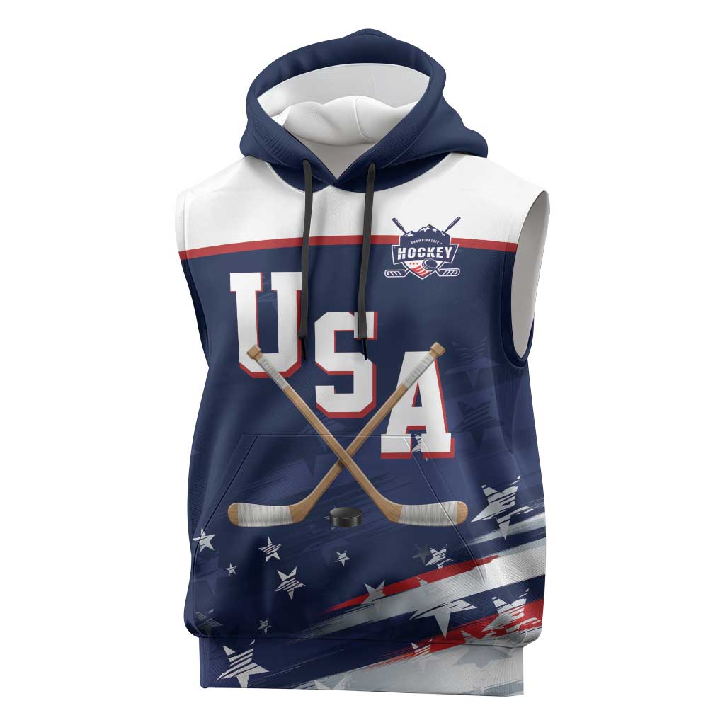 Custom USA Ice Hockey Sleeveless Hoodie American Power 2026 Edition