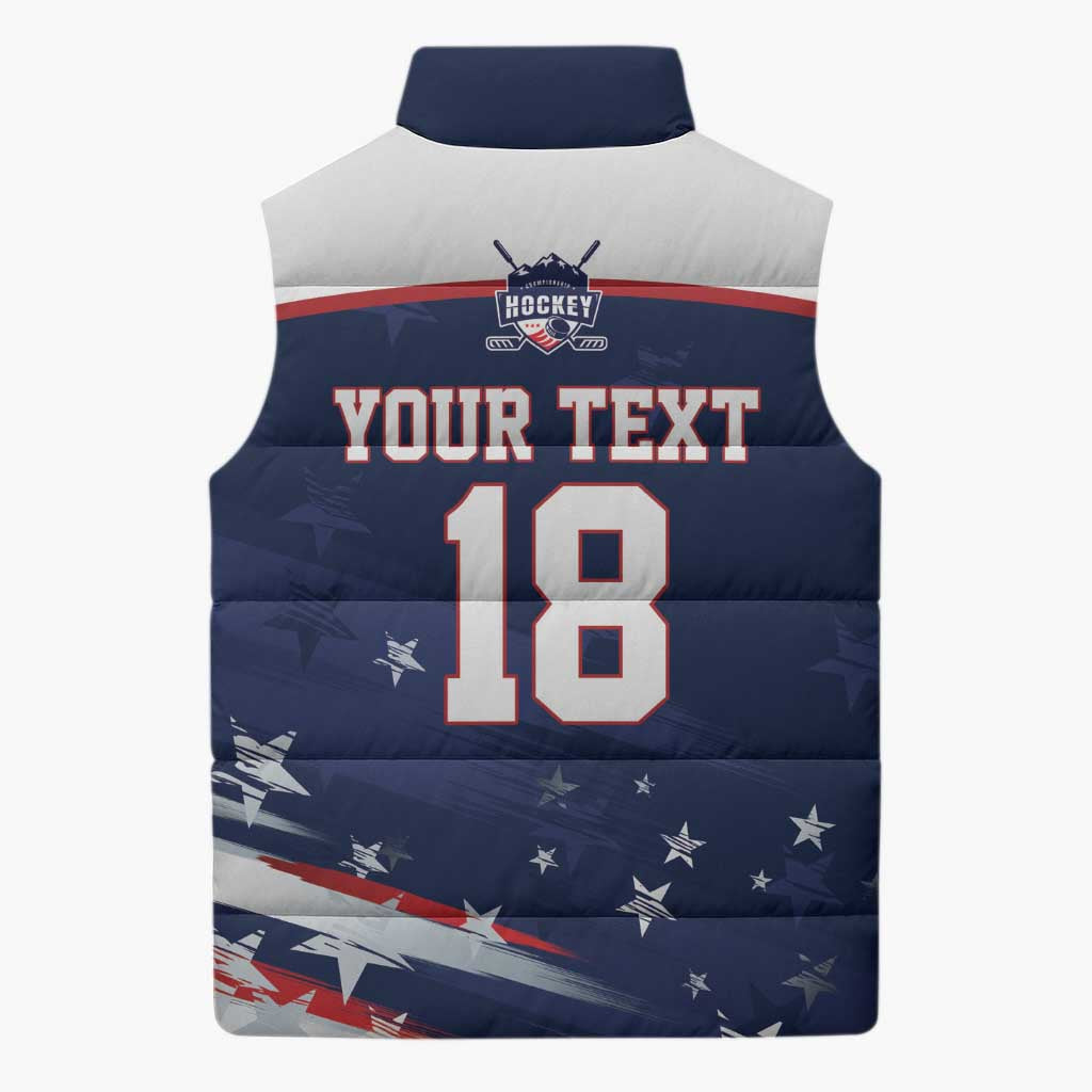 Custom USA Ice Hockey Sleeveless Puffer Jacket American Power 2026 Edition