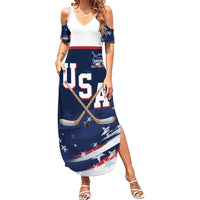 Custom USA Ice Hockey Summer Maxi Dress American Power 2026 Edition