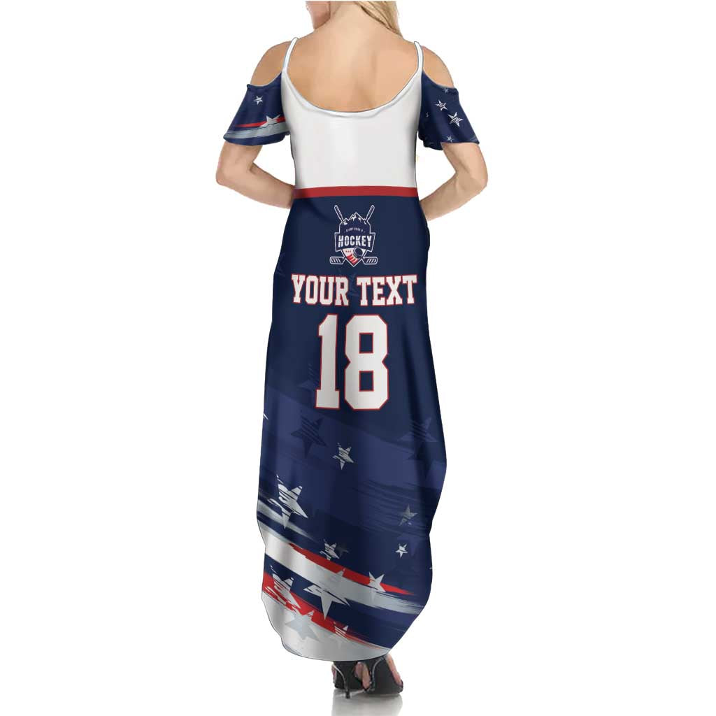 Custom USA Ice Hockey Summer Maxi Dress American Power 2026 Edition