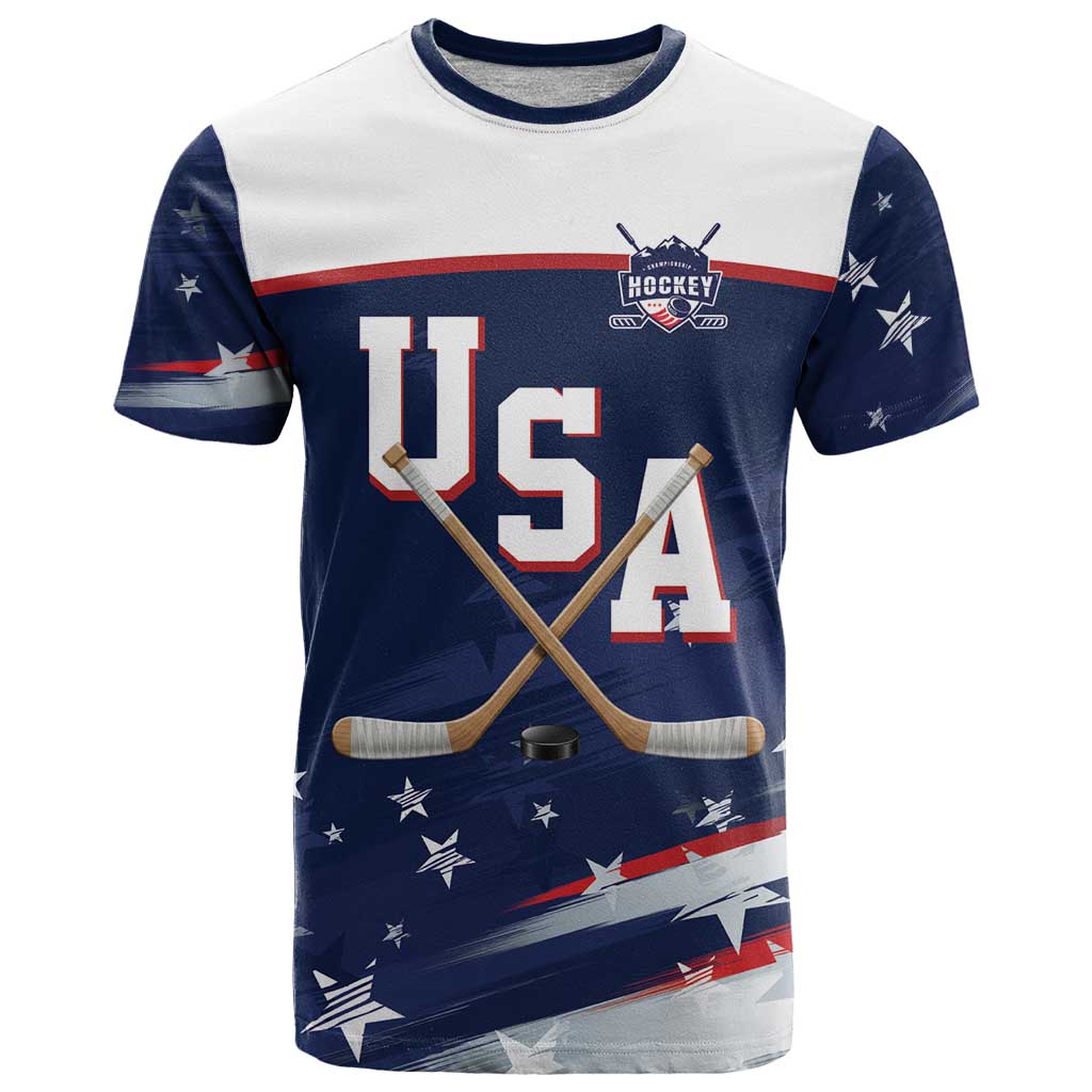 Custom USA Ice Hockey T Shirt American Power 2026 Edition
