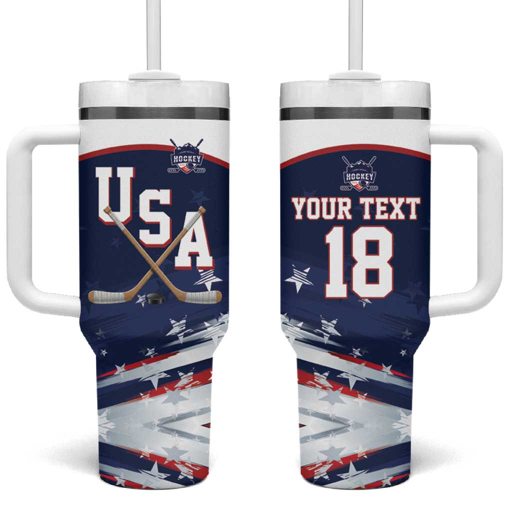 Custom USA Ice Hockey Tumbler With Handle American Power 2026 Edition