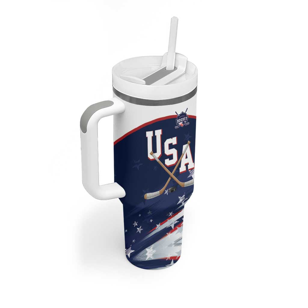 Custom USA Ice Hockey Tumbler With Handle American Power 2026 Edition