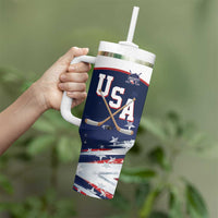 Custom USA Ice Hockey Tumbler With Handle American Power 2026 Edition