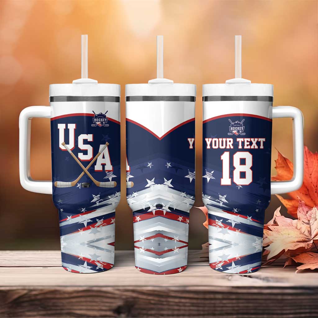 Custom USA Ice Hockey Tumbler With Handle American Power 2026 Edition