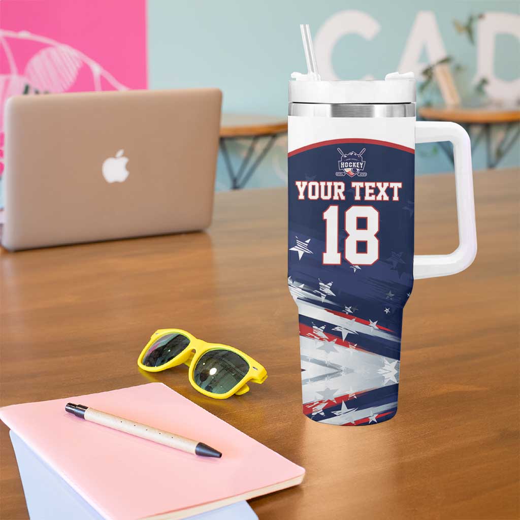 Custom USA Ice Hockey Tumbler With Handle American Power 2026 Edition