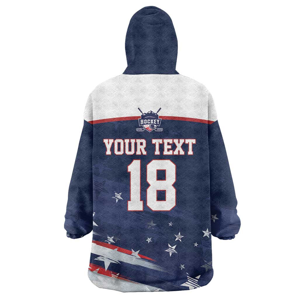 Custom USA Ice Hockey Wearable Blanket Hoodie American Power 2026 Edition