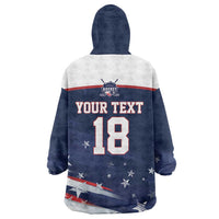 Custom USA Ice Hockey Wearable Blanket Hoodie American Power 2026 Edition