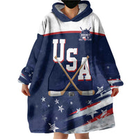 Custom USA Ice Hockey Wearable Blanket Hoodie American Power 2026 Edition