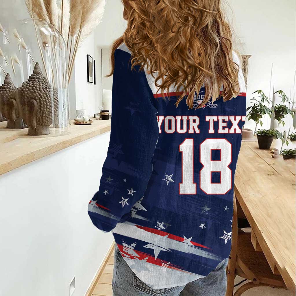 Custom USA Ice Hockey Women Casual Shirt American Power 2026 Edition