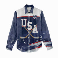 Custom USA Ice Hockey Women Casual Shirt American Power 2026 Edition