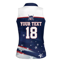 Custom USA Ice Hockey Women Sleeveless Polo Shirt American Power 2026 Edition
