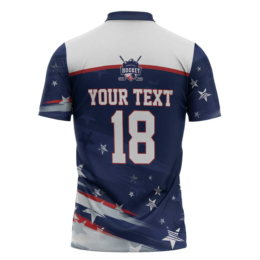 Custom USA Ice Hockey Zipper Polo Shirt American Power 2026 Edition