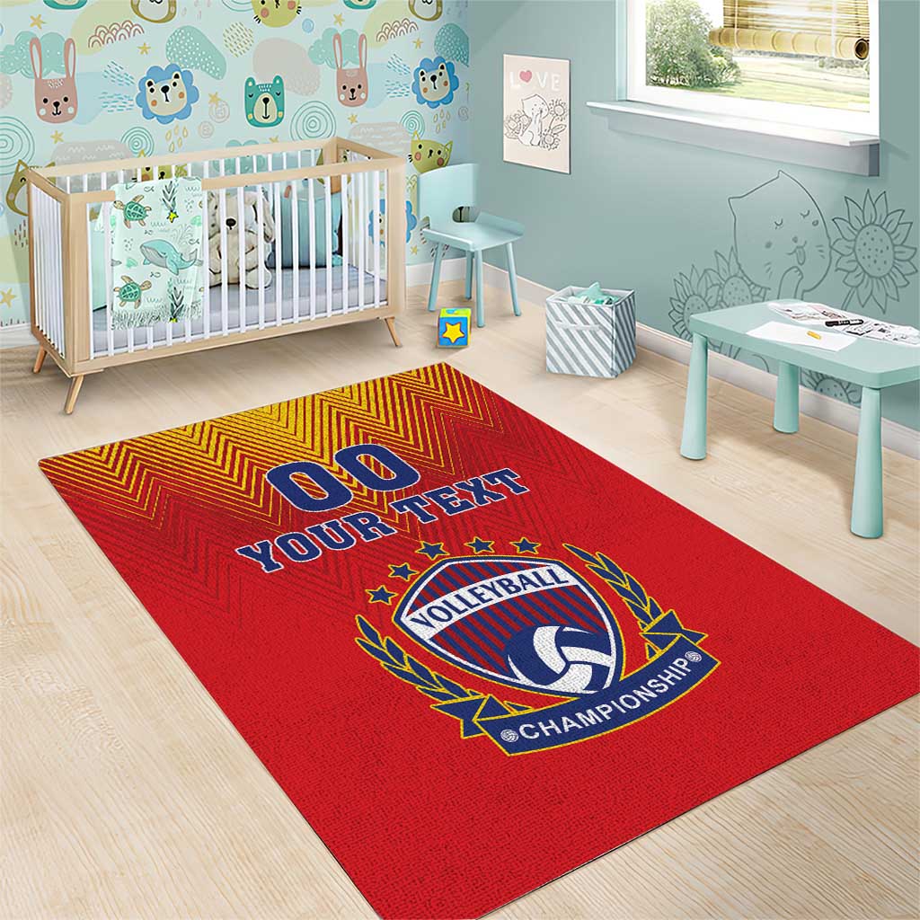 Custom Romania Volleyball Area Rug Sporty Style