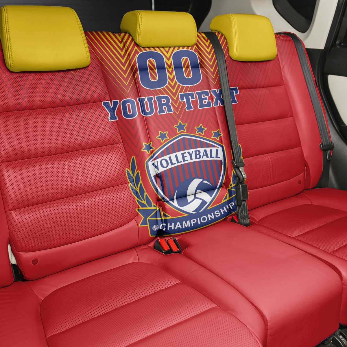 Custom Romania Volleyball Back Car Seat Cover Sporty Style