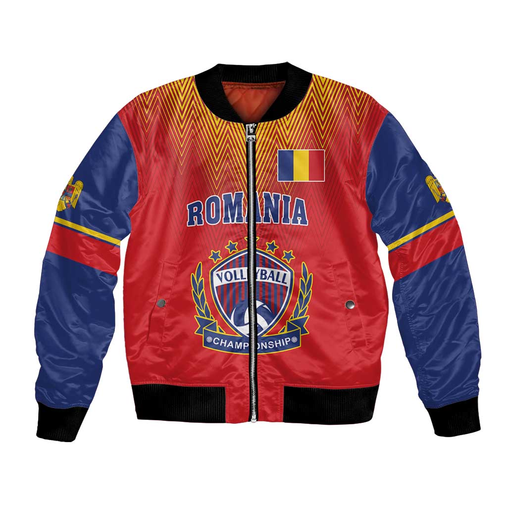 Custom Romania Volleyball Bomber Jacket Sporty Style
