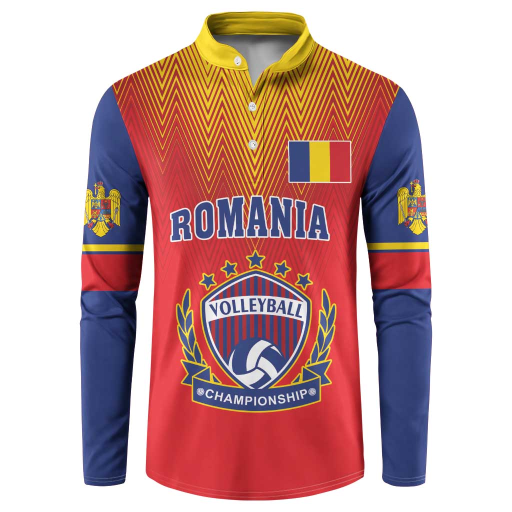 Custom Romania Volleyball Button Sweatshirt Sporty Style