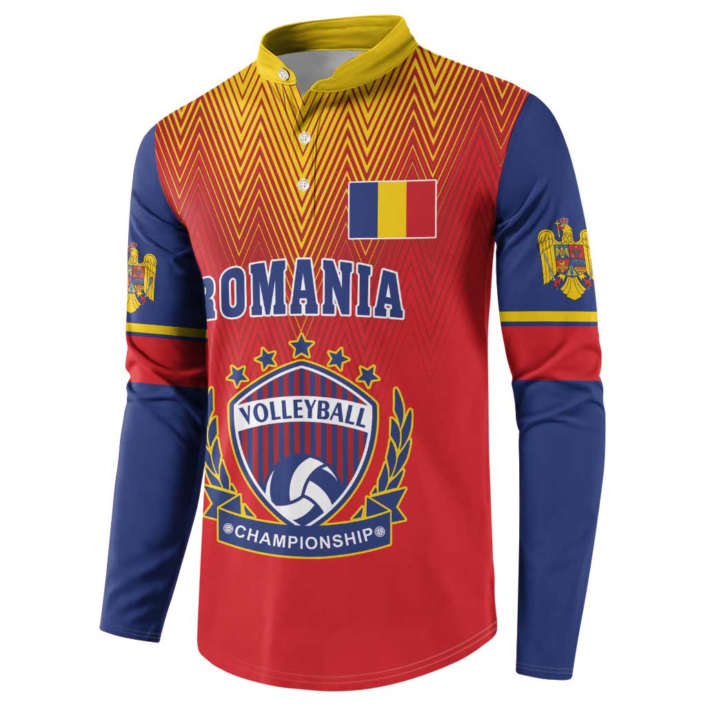 Custom Romania Volleyball Button Sweatshirt Sporty Style