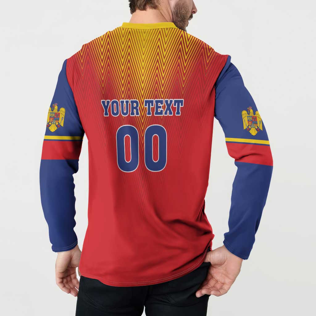 Custom Romania Volleyball Button Sweatshirt Sporty Style