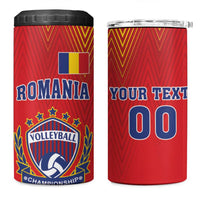 Custom Romania Volleyball 4 in 1 Can Cooler Tumbler Sporty Style