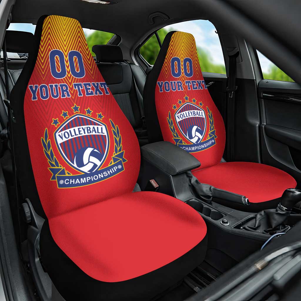 Custom Romania Volleyball Car Seat Cover Sporty Style