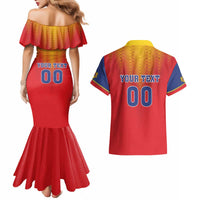 Custom Romania Volleyball Couples Matching Mermaid Dress and Hawaiian Shirt Sporty Style