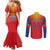 Custom Romania Volleyball Couples Matching Mermaid Dress and Long Sleeve Button Shirt Sporty Style