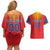 Custom Romania Volleyball Couples Matching Off Shoulder Short Dress and Hawaiian Shirt Sporty Style