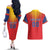 Custom Romania Volleyball Couples Matching Off The Shoulder Long Sleeve Dress and Hawaiian Shirt Sporty Style