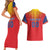 Custom Romania Volleyball Couples Matching Short Sleeve Bodycon Dress and Hawaiian Shirt Sporty Style