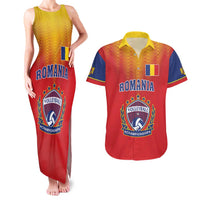 Custom Romania Volleyball Couples Matching Tank Maxi Dress and Hawaiian Shirt Sporty Style