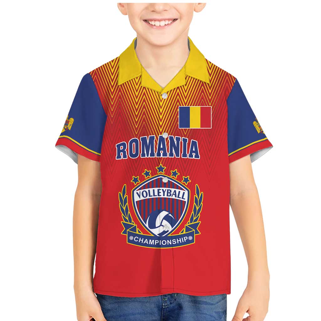 Custom Romania Volleyball Family Matching Mermaid Dress and Hawaiian Shirt Sporty Style