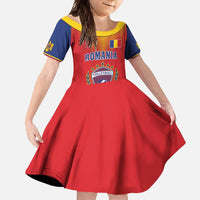 Custom Romania Volleyball Family Matching Short Sleeve Bodycon Dress and Hawaiian Shirt Sporty Style